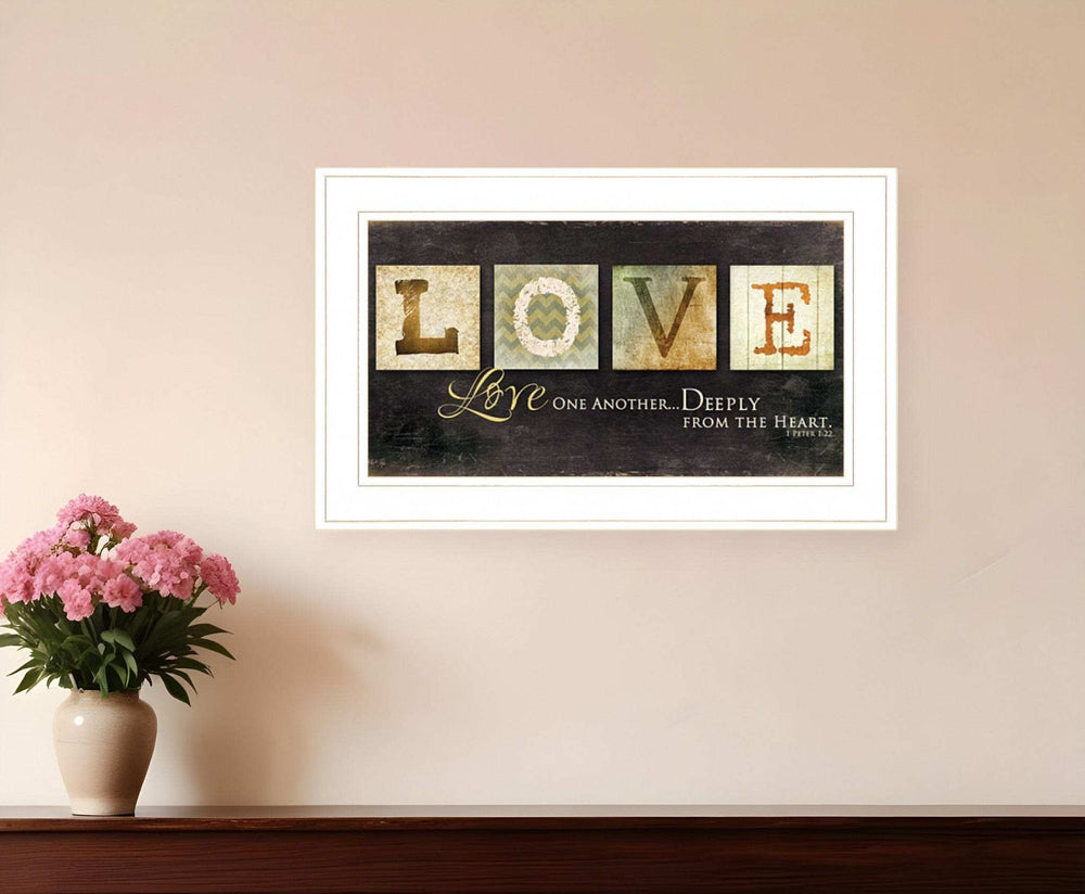 Love One Another 1 White Framed Print Wall Art - Homeroots - Flyclothing LLC