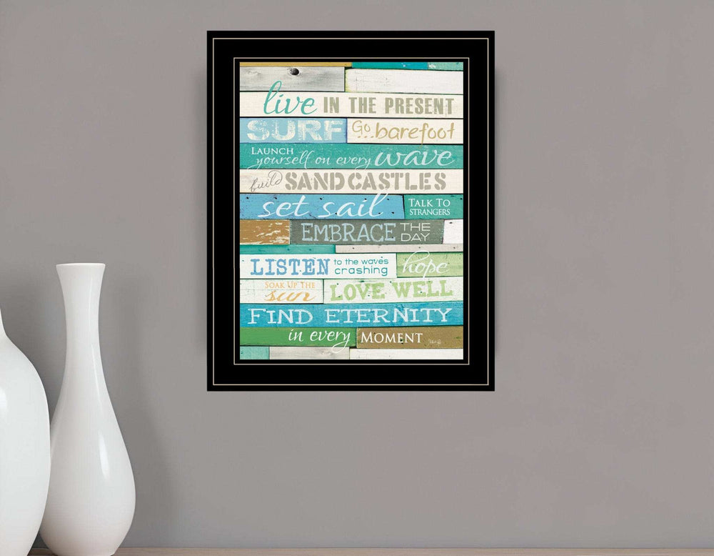 Live in the Present 3 Black Framed Print Wall Art - Homeroots - Flyclothing LLC