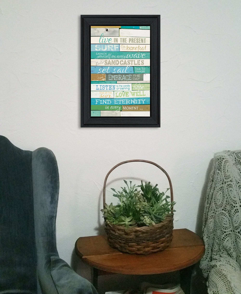 Live in the Present Black Framed Print Wall Art - Homeroots - Flyclothing LLC