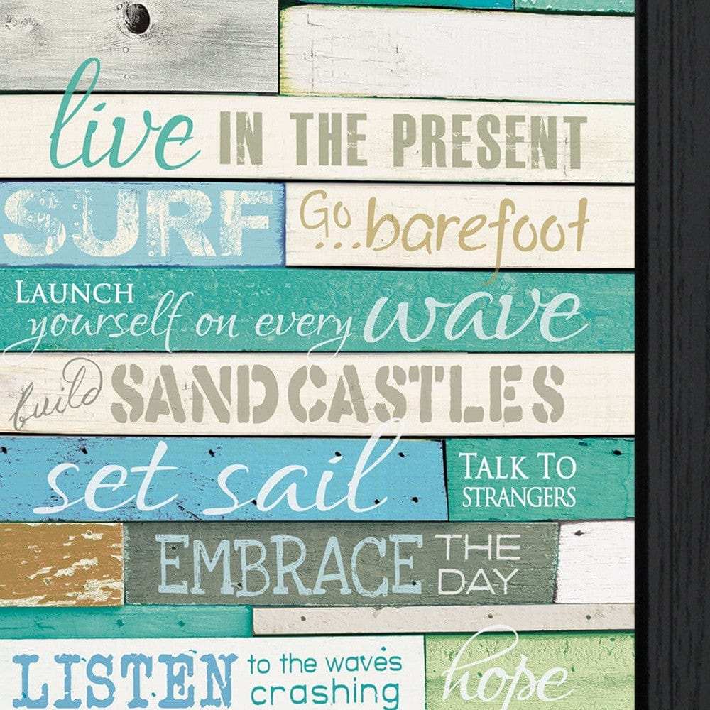 Live in the Present Black Framed Print Wall Art - Homeroots - Flyclothing LLC