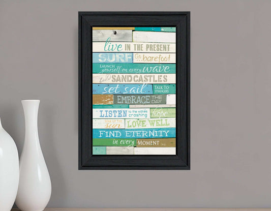 Live in the Present Black Framed Print Wall Art - Homeroots - Flyclothing LLC