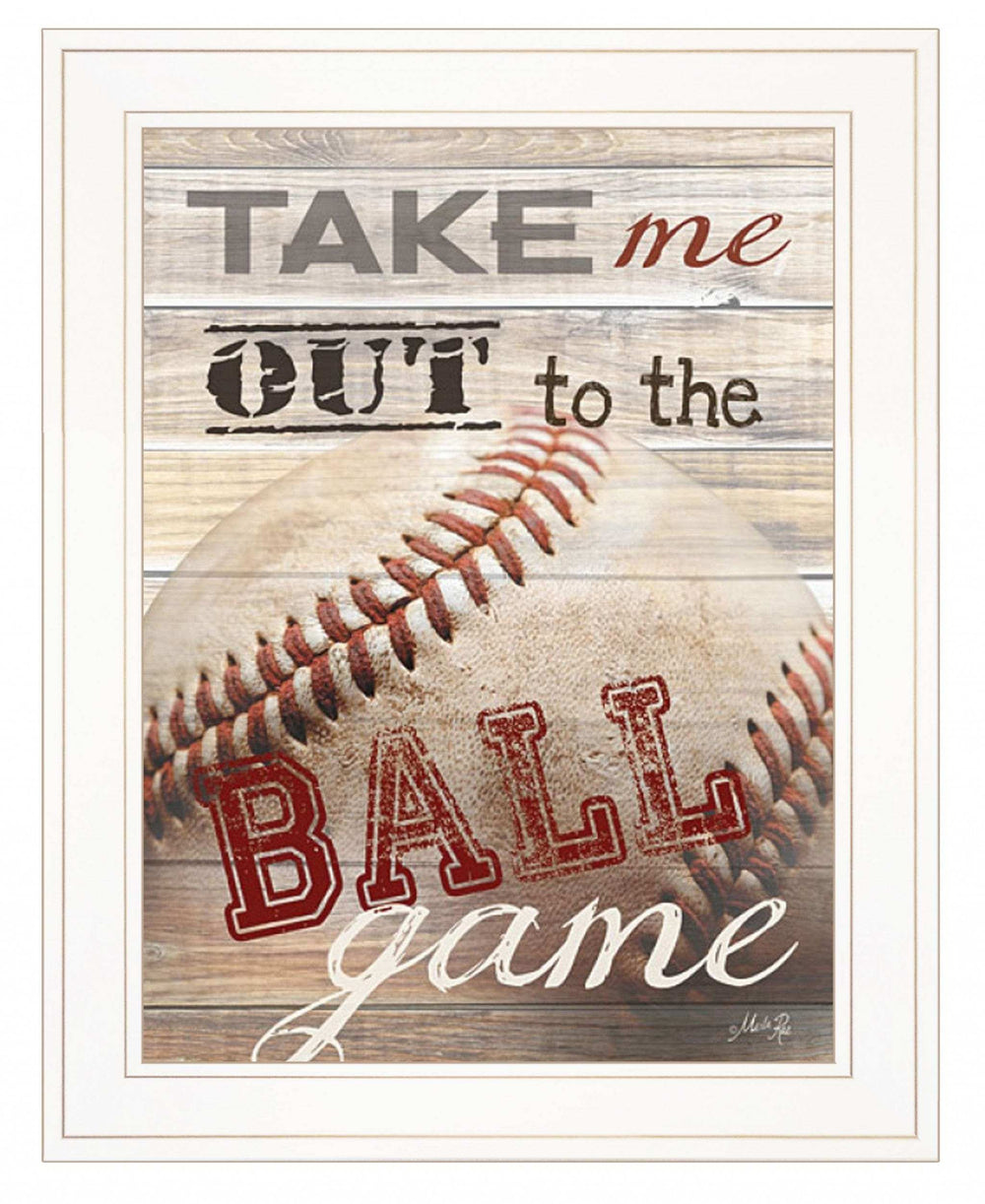 Take Me Out to the Ball Game 1 White Framed Print Wall Art - Homeroots - Flyclothing LLC