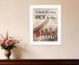 Take Me Out to the Ball Game 1 White Framed Print Wall Art - Homeroots - Flyclothing LLC