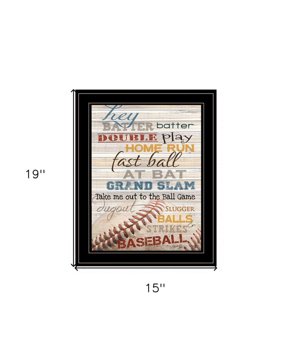 Hey Batter Batter 2 Black Framed Print Wall Art - Homeroots - Flyclothing LLC