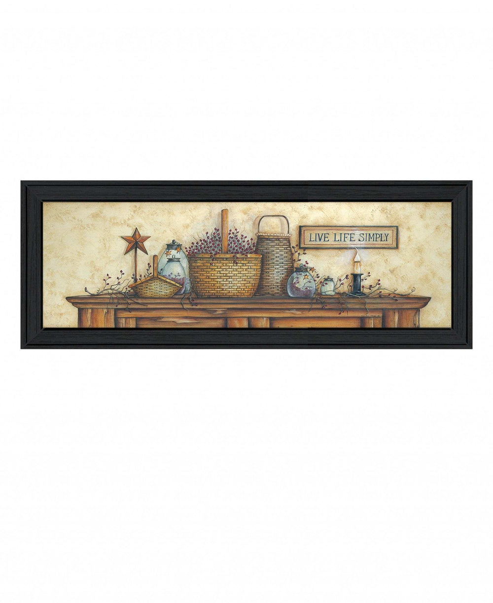 Live Life Simple 2 Black Framed Print Wall Art - Homeroots - Flyclothing LLC