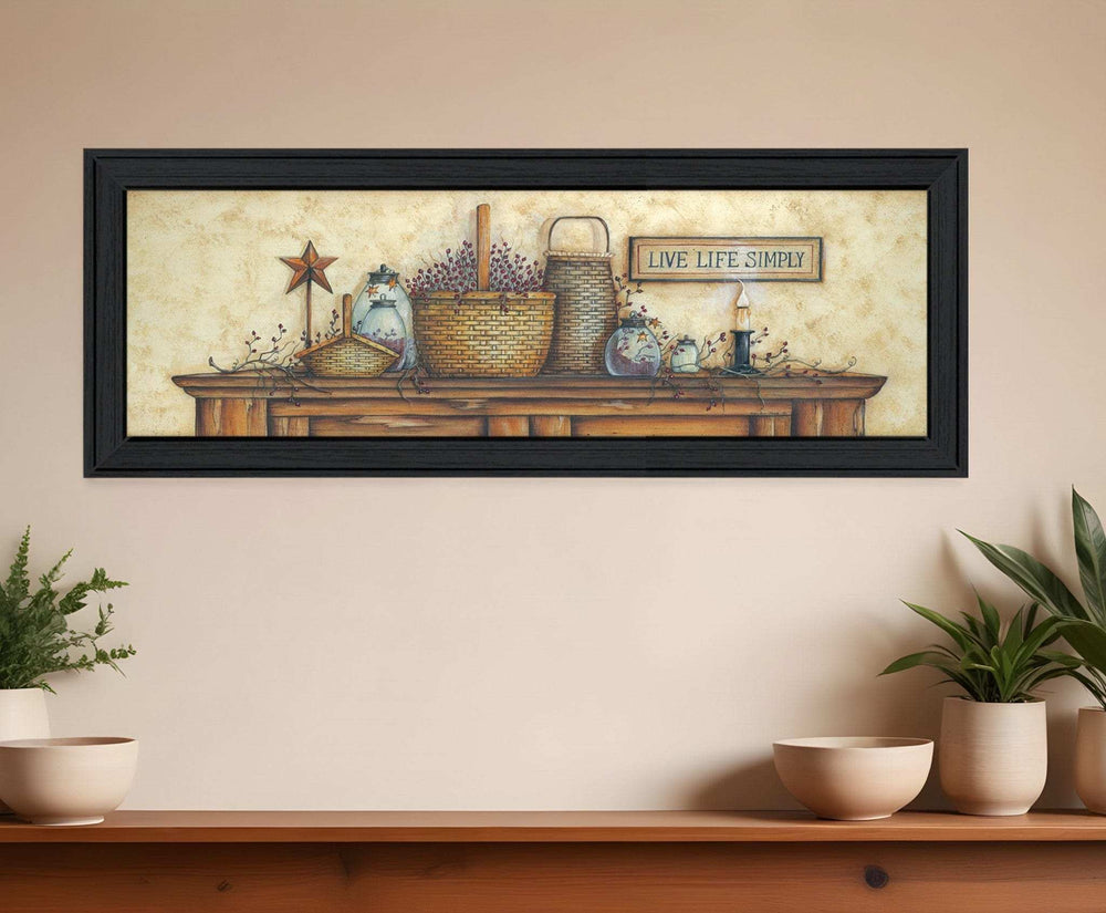 Live Life Simple 2 Black Framed Print Wall Art - Homeroots - Flyclothing LLC