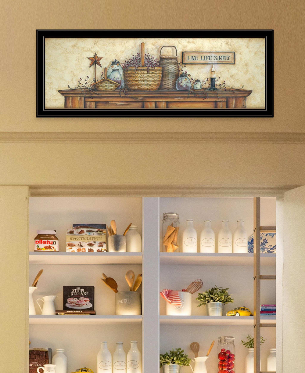 Live Life Simple 3 Black Framed Print Wall Art - Homeroots - Flyclothing LLC