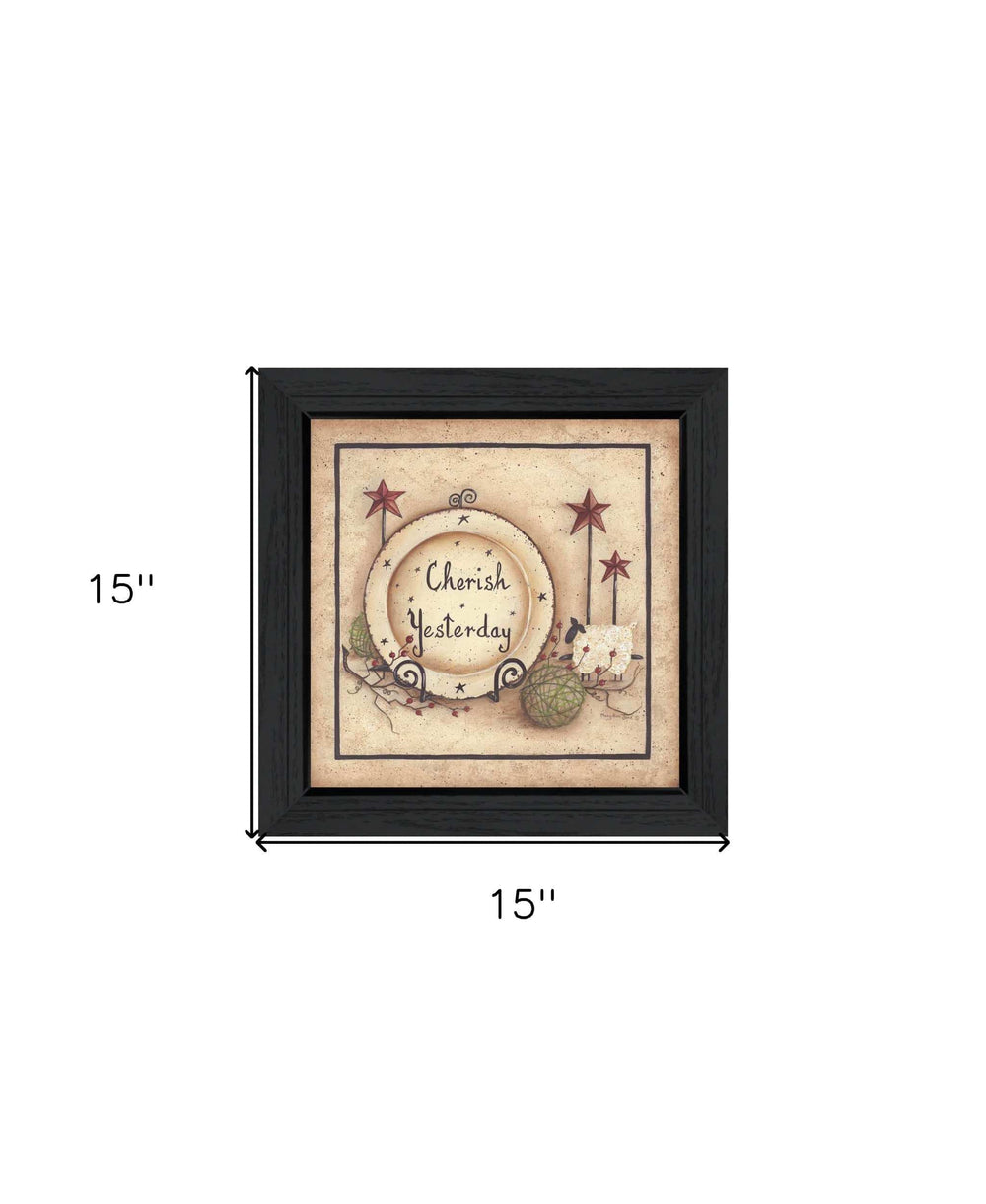 Cherish Yesterday 4 Black Framed Print Wall Art - Homeroots - Flyclothing LLC