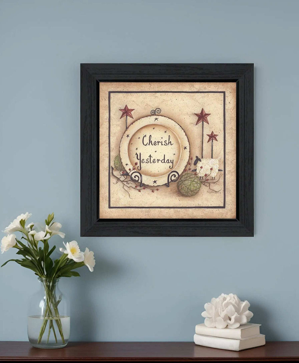 Cherish Yesterday 4 Black Framed Print Wall Art - Homeroots - Flyclothing LLC