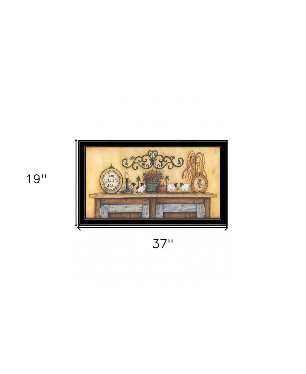 Come Gather at Our Table 1 Black Framed Print Wall Art - Homeroots - Flyclothing LLC