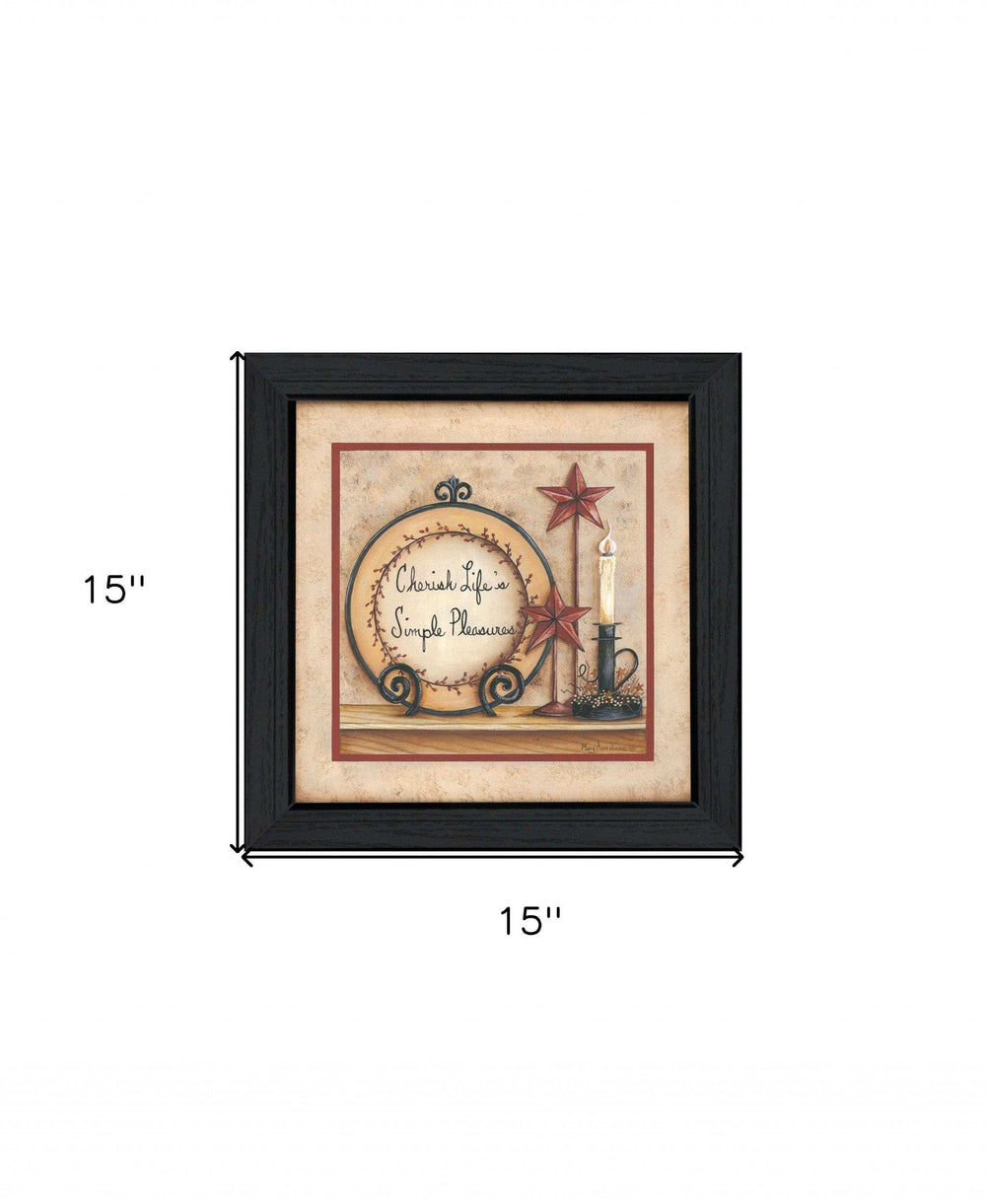 Simple Pleasures 5 Black Framed Print Wall Art - Homeroots - Flyclothing LLC