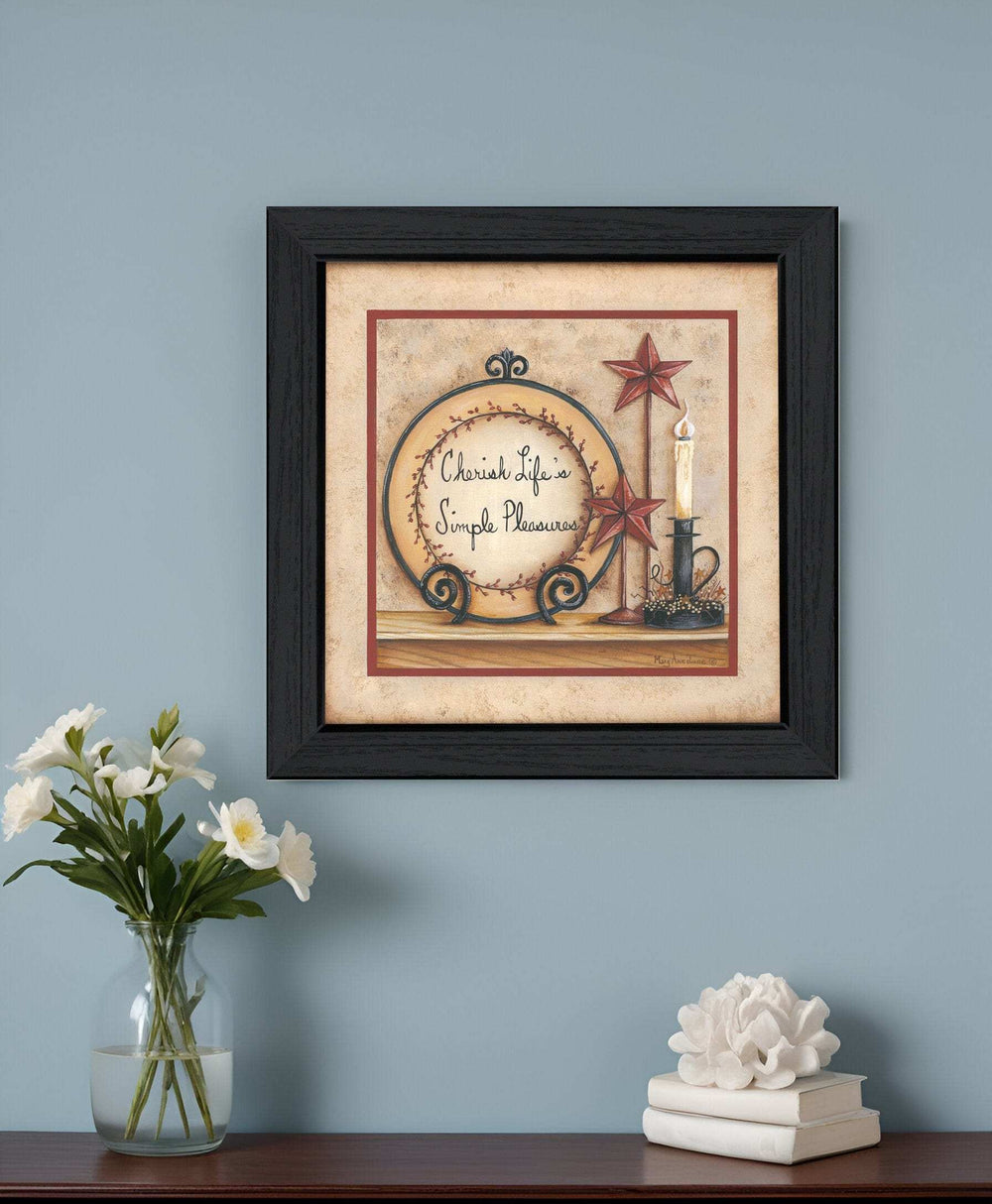 Simple Pleasures 5 Black Framed Print Wall Art - Homeroots - Flyclothing LLC