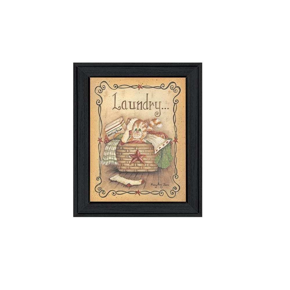 Laundry 1 Black Picture Frame Print Bathroom Wall Art - Homeroots - Flyclothing LLC
