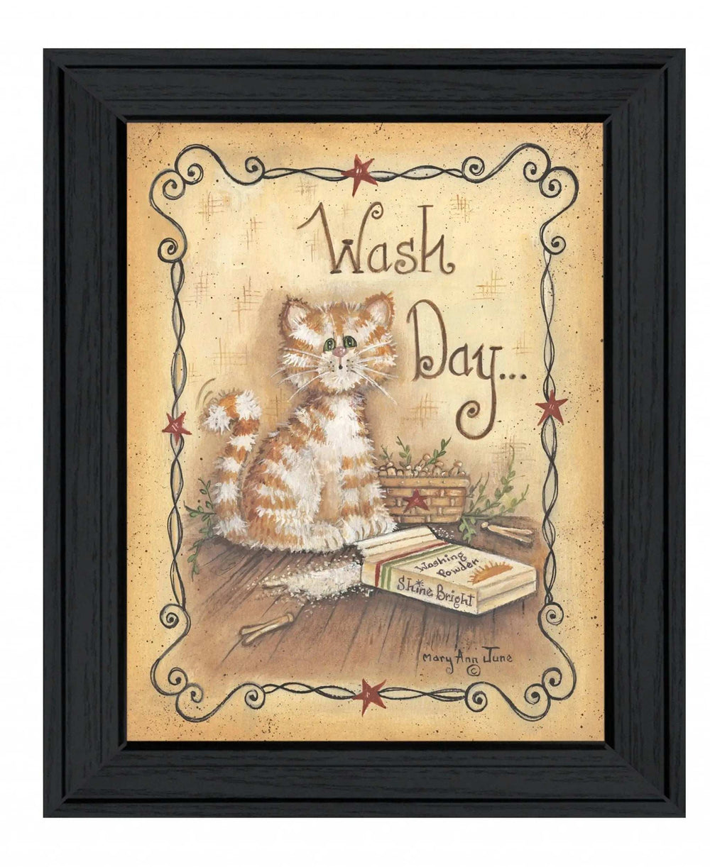 Wash Day 2 Black Framed Print Laundry Wall Art - Homeroots - Flyclothing LLC