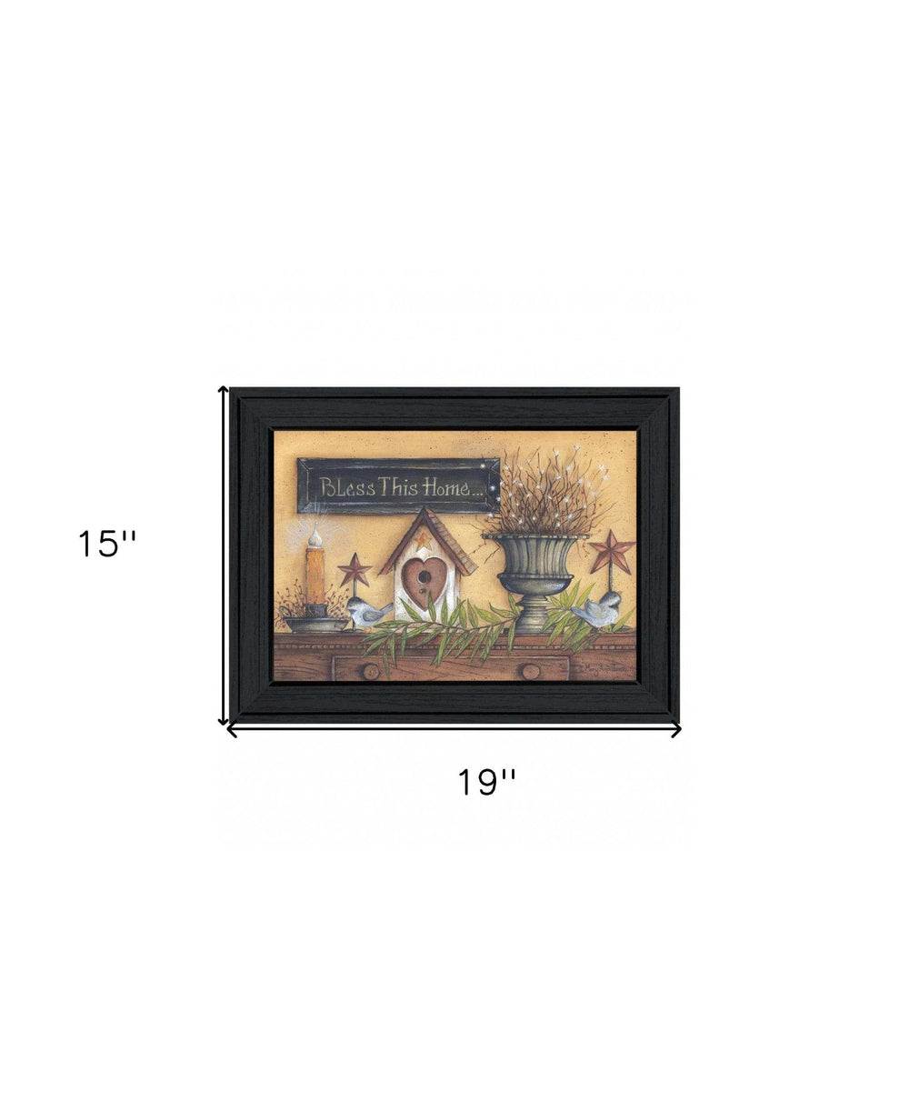 Bless this Home 3 Black Framed Print Wall Art - Homeroots - Flyclothing LLC