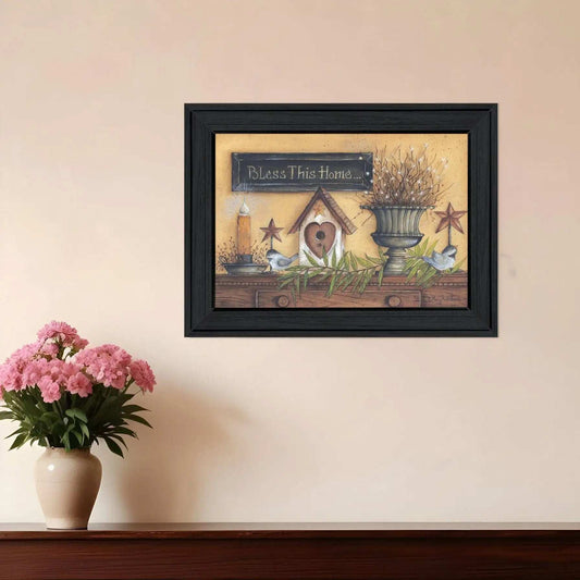 Bless this Home 3 Black Framed Print Wall Art - Homeroots - Flyclothing LLC