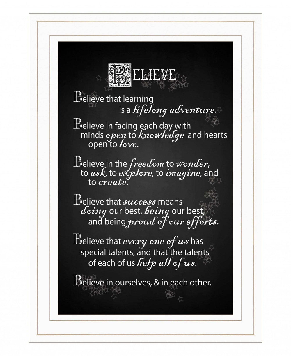 Believe 1 White Framed Print Wall Art - Homeroots - Flyclothing LLC