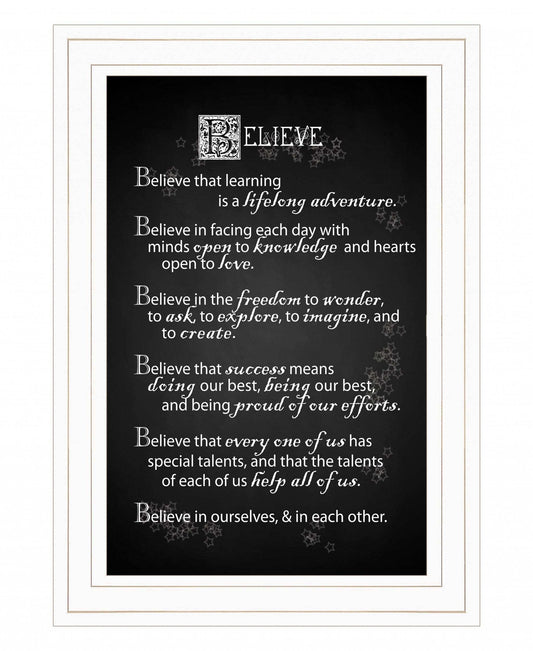 Believe 1 White Framed Print Wall Art - Homeroots - Flyclothing LLC