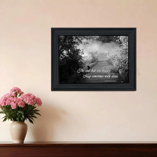 Beauty Grayscale 1 Black Framed Print Wall Art - Homeroots - Flyclothing LLC