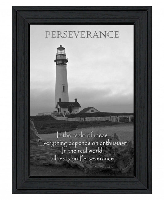 Perseverance Grayscale 1 Black Framed Print Wall Art - Homeroots - Flyclothing LLC