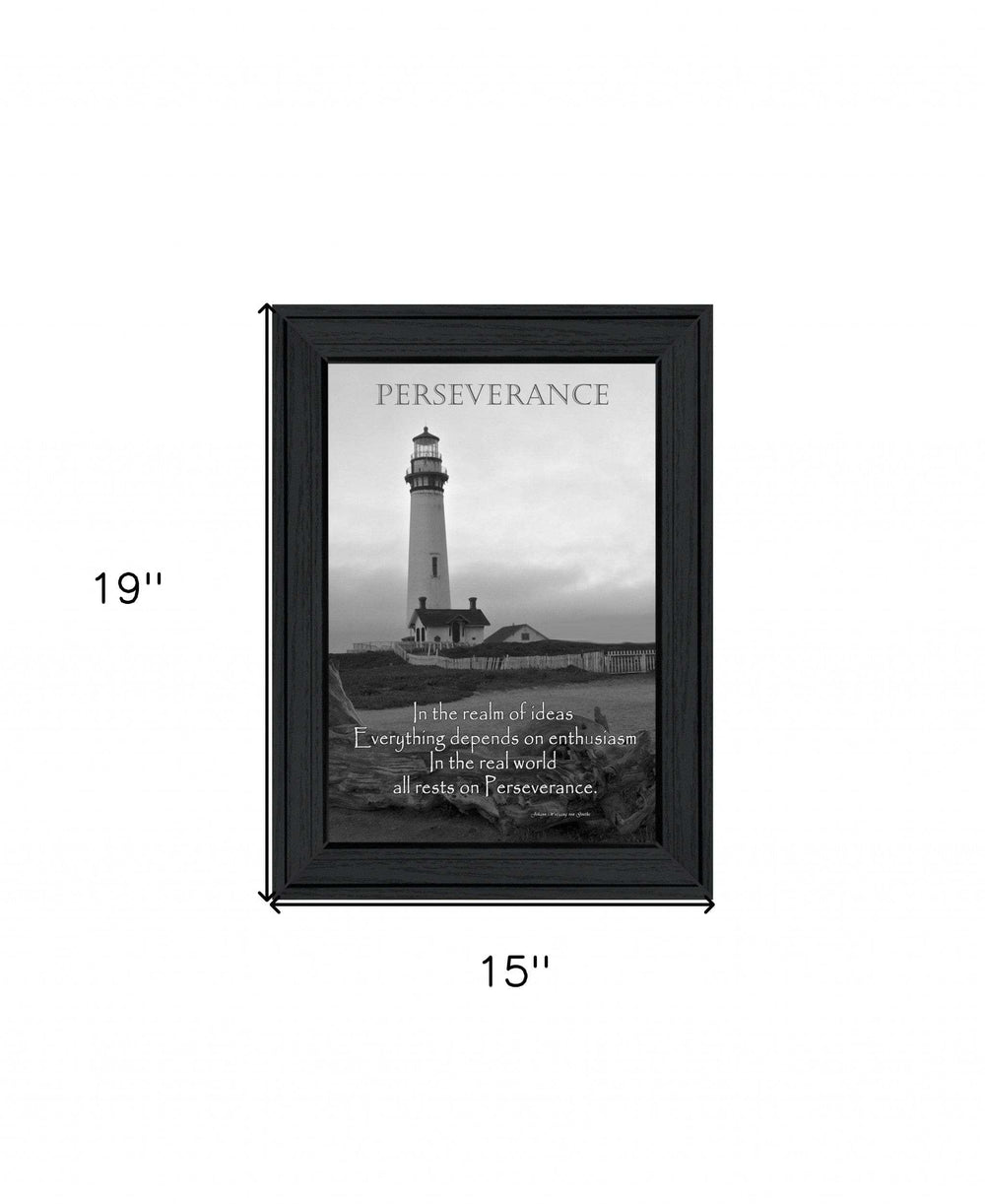 Perseverance Grayscale 1 Black Framed Print Wall Art - Homeroots - Flyclothing LLC