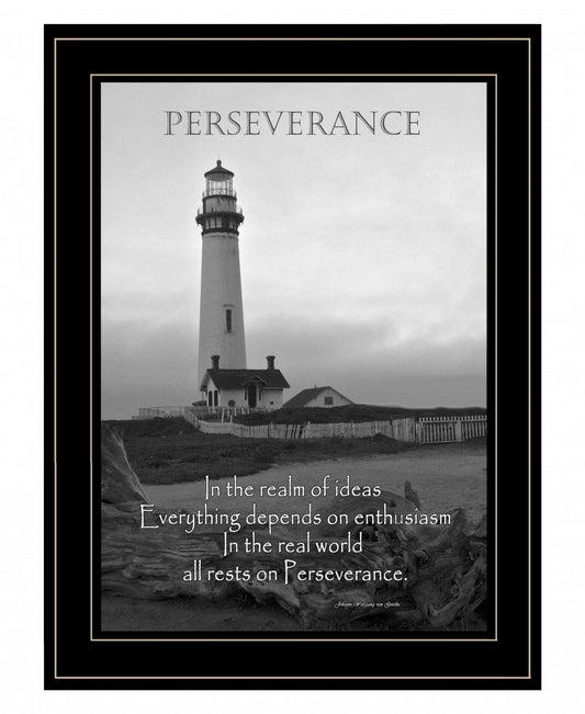 Perseverance Grayscale 2 Black Framed Print Wall Art - Homeroots - Flyclothing LLC