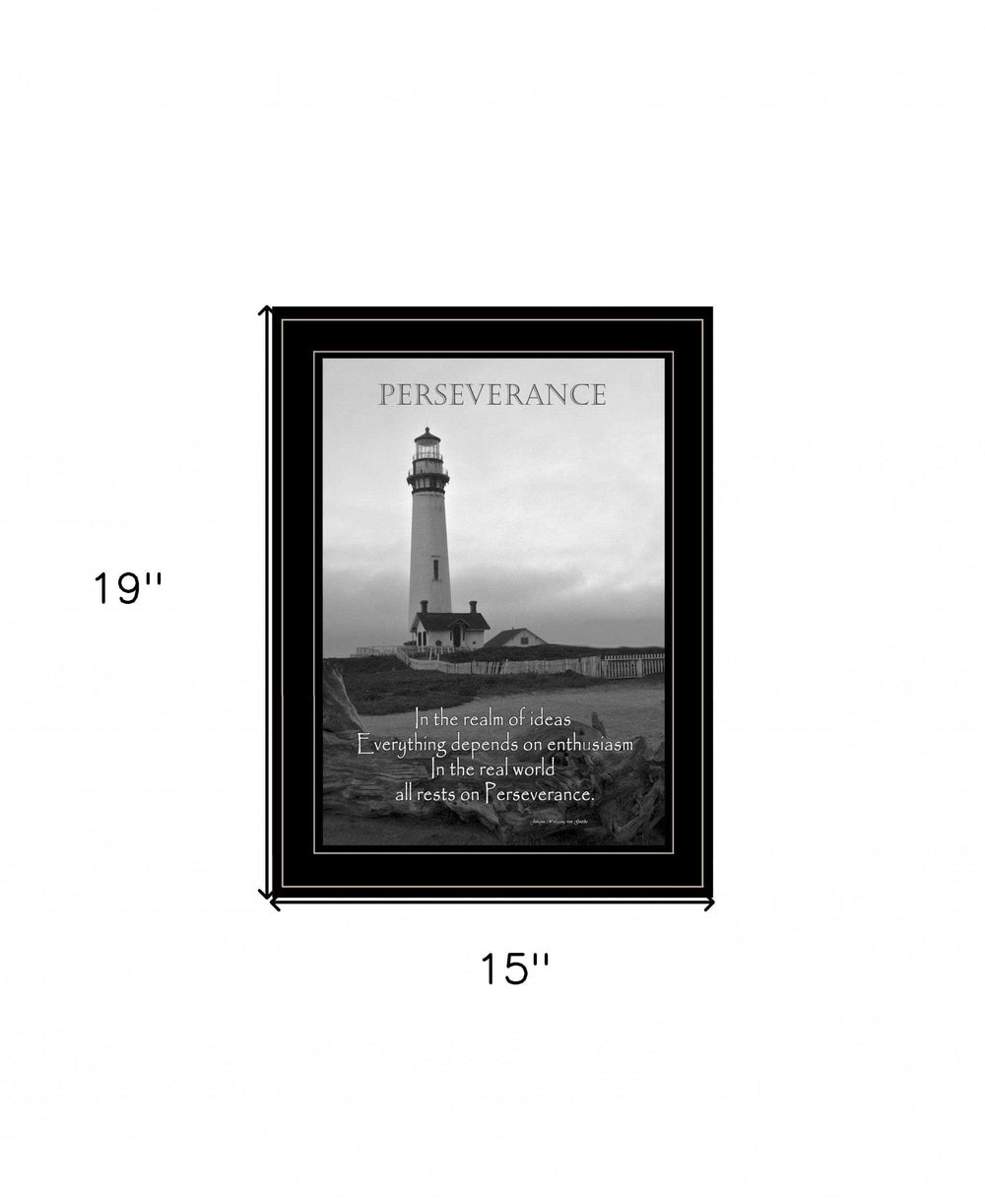Perseverance Grayscale 2 Black Framed Print Wall Art - Homeroots - Flyclothing LLC