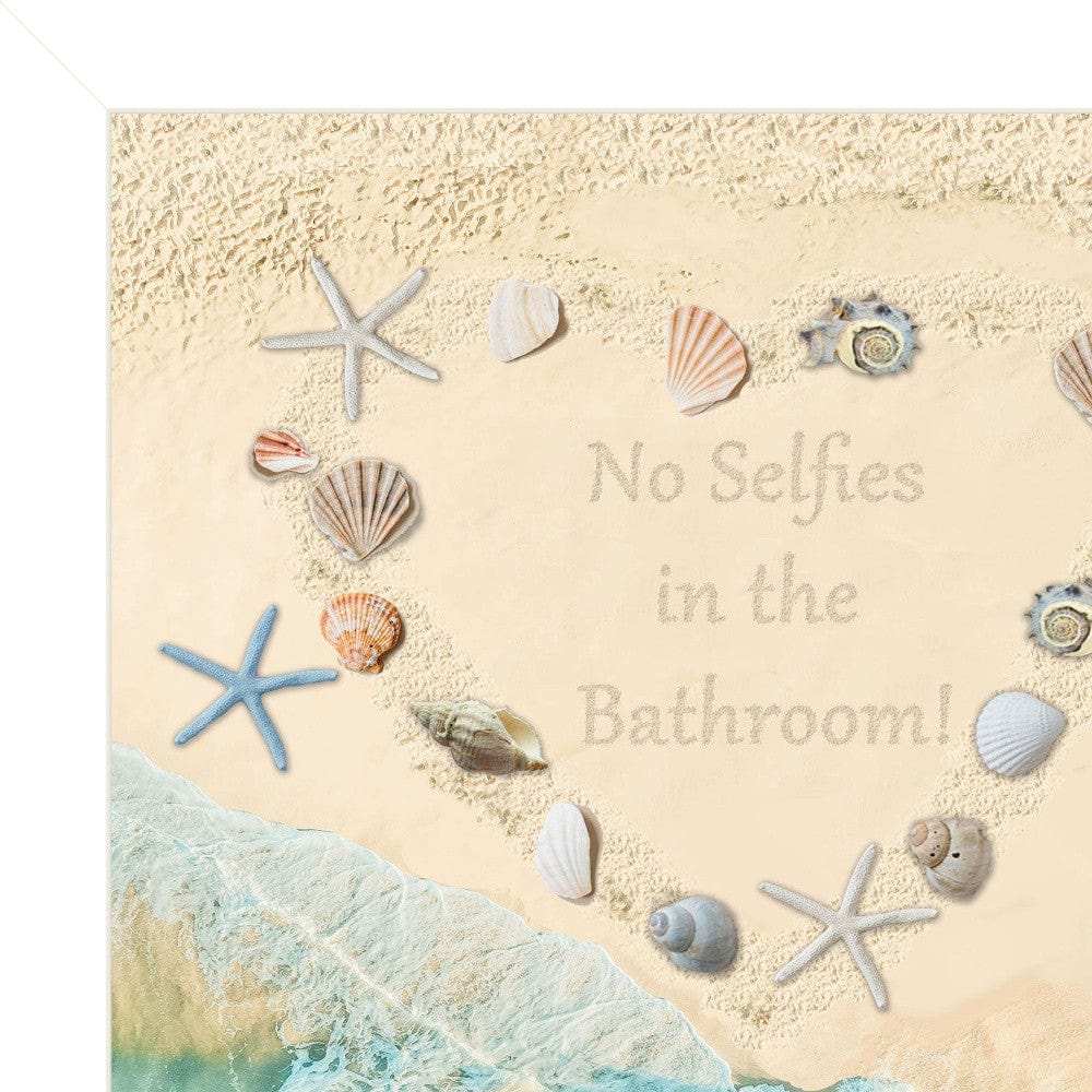No Selfies in the Bathroom Sea 1 White Framed Print Bathroom Wall Art - Homeroots - Flyclothing LLC