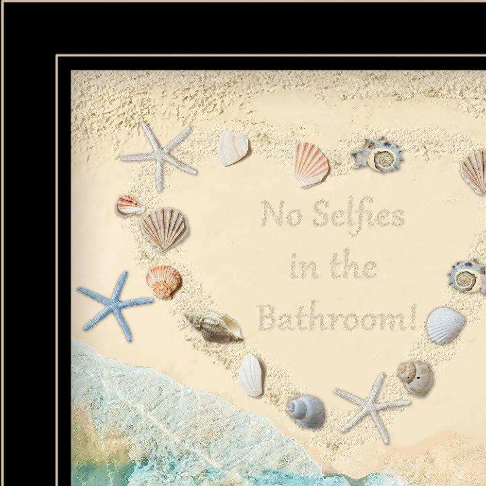 No Selfies in the Bathroom Sea 2 Black Framed Print Bathroom Wall Art - Homeroots - Flyclothing LLC