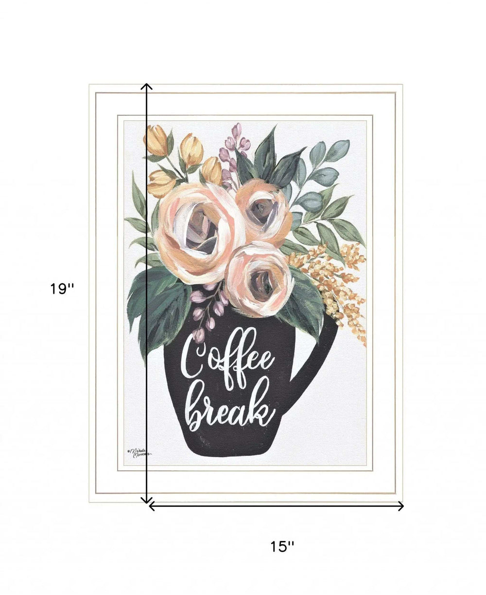 Coffee Break 1 White Framed Print Kitchen Wall Art - Homeroots - Flyclothing LLC