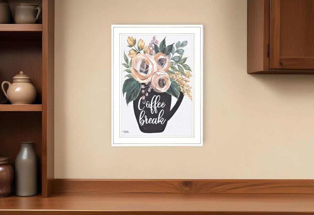 Coffee Break 1 White Framed Print Kitchen Wall Art - Homeroots - Flyclothing LLC