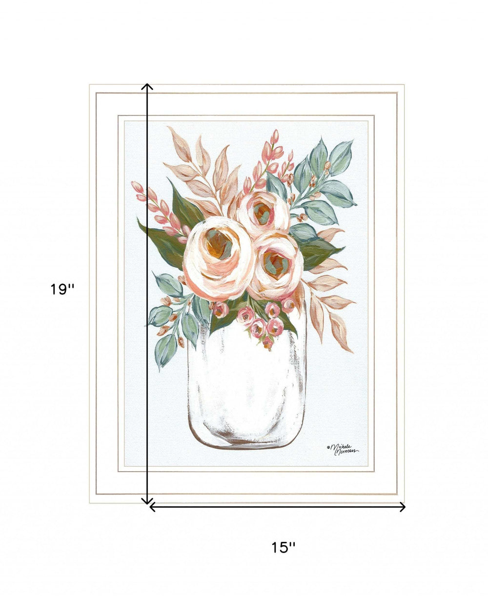 Floral Jar 1 White Framed Print Wall Art - Homeroots - Flyclothing LLC