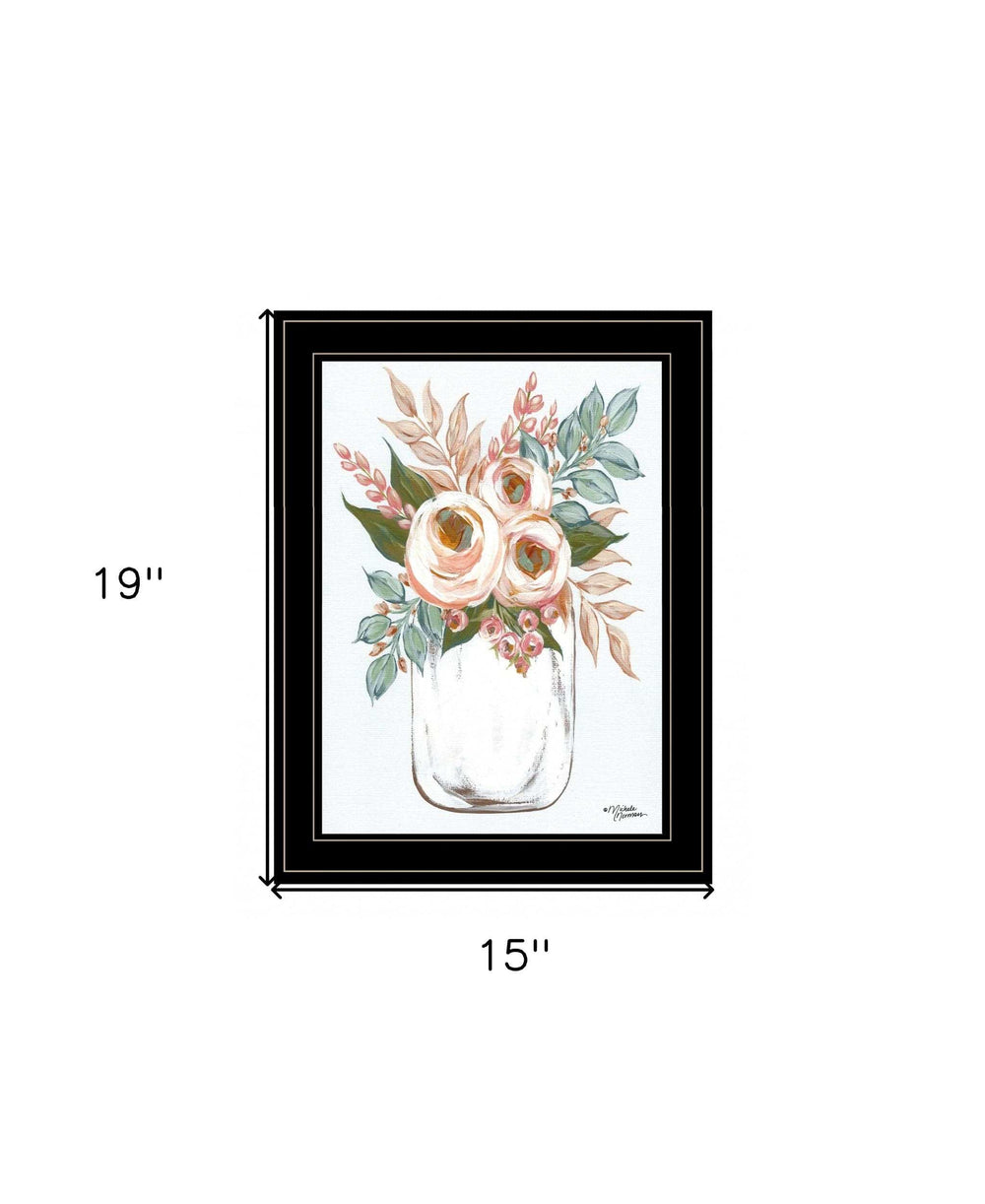 Floral Jar 2 Black Framed Print Wall Art - Homeroots - Flyclothing LLC