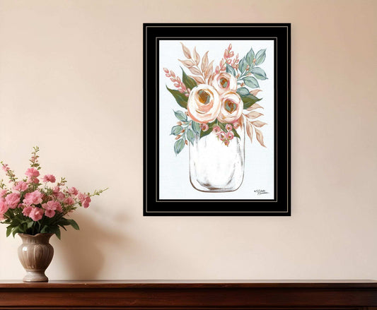 Floral Jar 2 Black Framed Print Wall Art - Homeroots - Flyclothing LLC