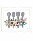 Fall Floral Baking Utensils 1 White Framed Print Kitchen Wall Art - Homeroots - Flyclothing LLC