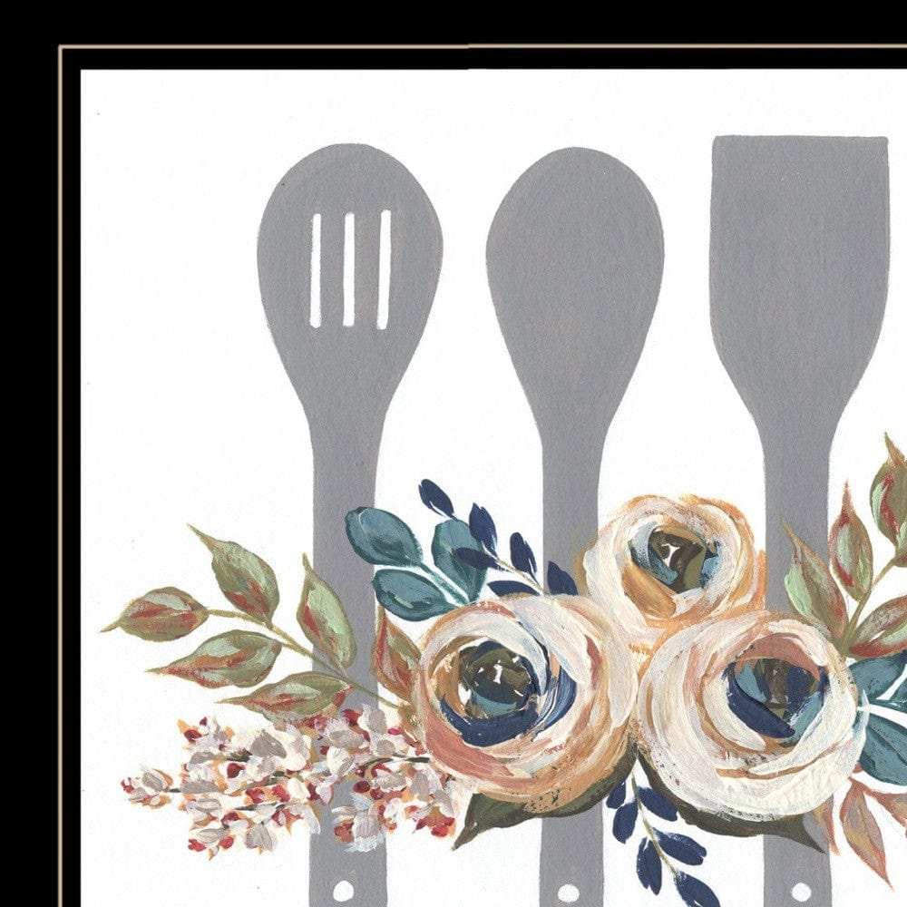 Fall Floral Baking Utensils 2 Black Framed Print Kitchen Wall Art - Homeroots - Flyclothing LLC