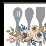 Fall Floral Baking Utensils 2 Black Framed Print Kitchen Wall Art - Homeroots - Flyclothing LLC