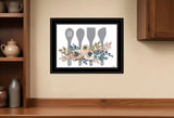 Fall Floral Baking Utensils 2 Black Framed Print Kitchen Wall Art - Homeroots - Flyclothing LLC