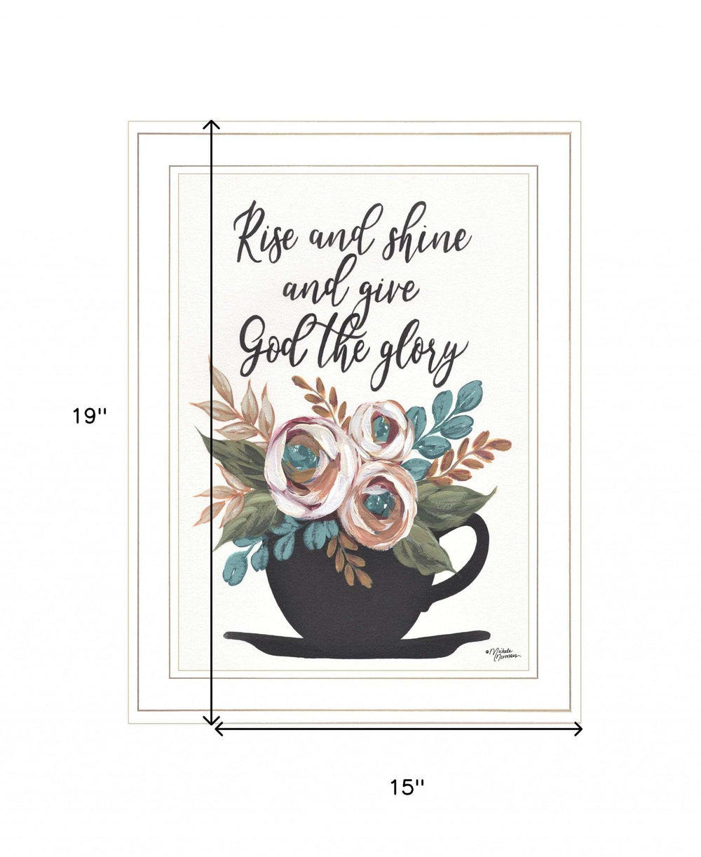 Rise and Shine 5 White Framed Print Wall Art - Homeroots - Flyclothing LLC