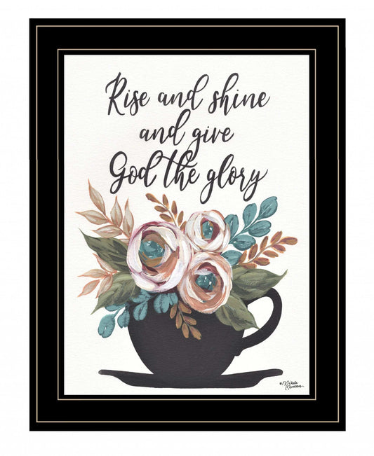 Rise and Shine 6 Black Framed Print Wall Art - Homeroots - Flyclothing LLC
