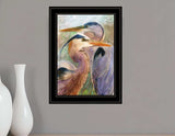 Blue Heron Duet 2 Black Framed Print Wall Art - Homeroots - Flyclothing LLC