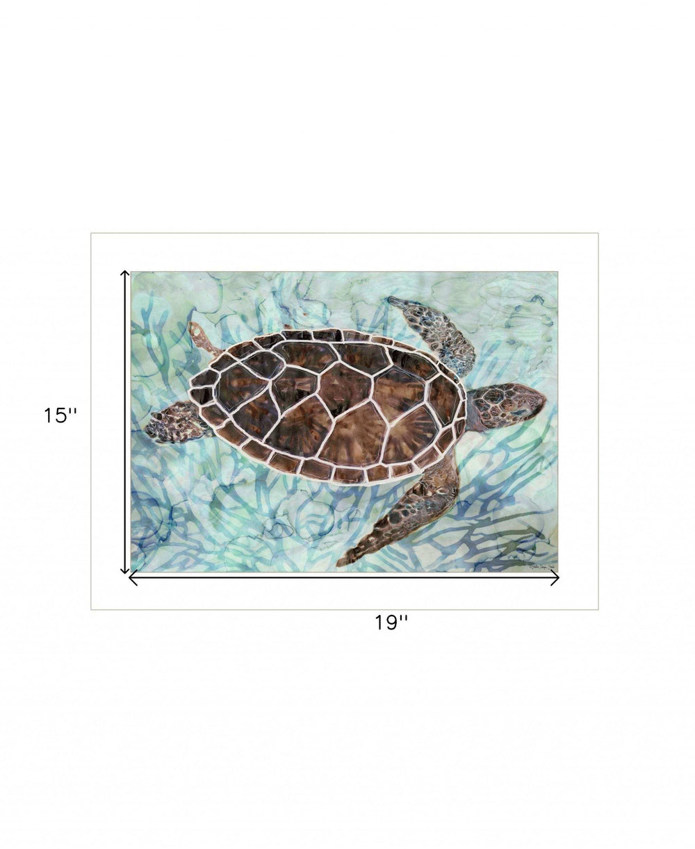 Sea Turtles Collage 1 White Framed Print Wall Art - Homeroots - Flyclothing LLC