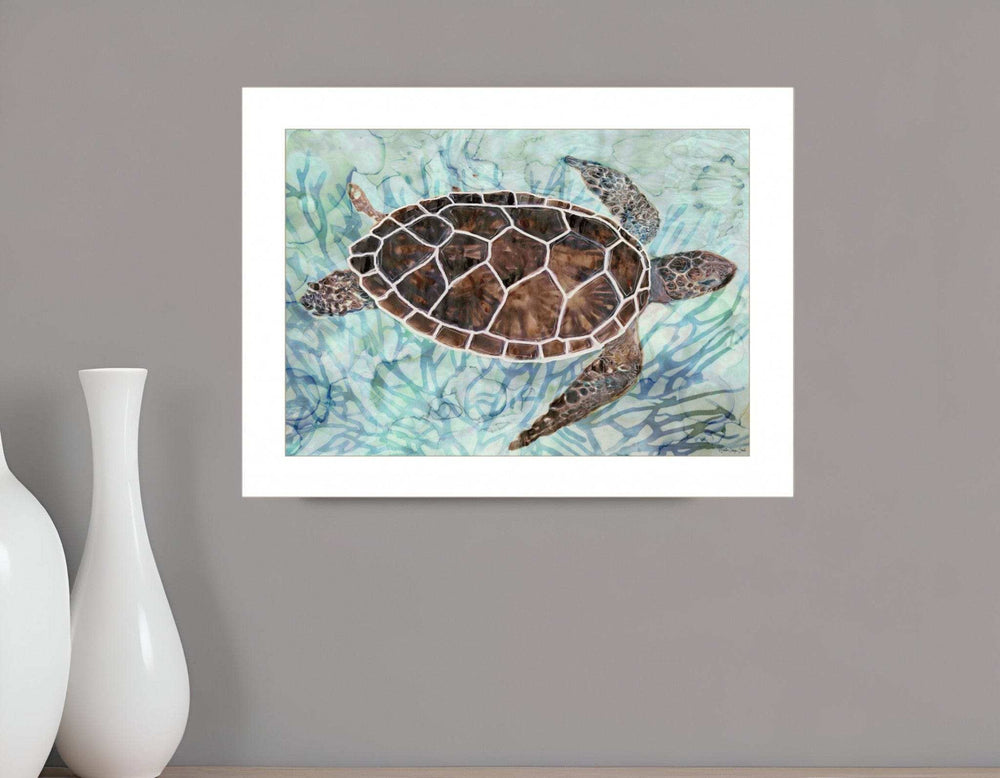 Sea Turtles Collage 1 White Framed Print Wall Art - Homeroots - Flyclothing LLC