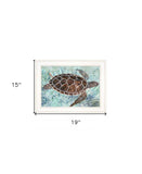 Sea Turtles Collage 1 White Framed Print Wall Art - Homeroots - Flyclothing LLC