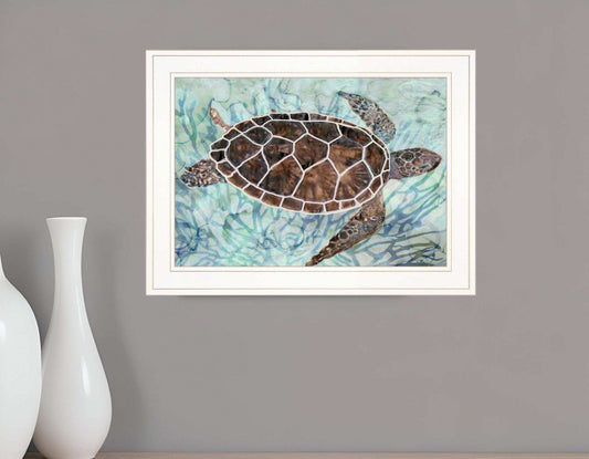 Sea Turtles Collage 1 White Framed Print Wall Art - Homeroots - Flyclothing LLC