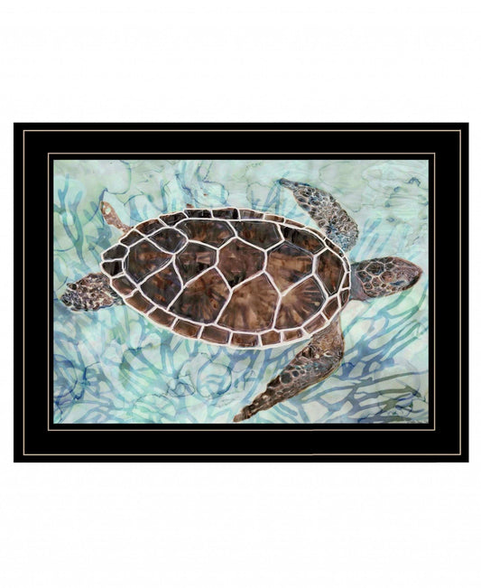 Sea Turtles Collage 1 Black Framed Print Wall Art - Homeroots - Flyclothing LLC