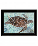 Sea Turtles Collage 1 Black Framed Print Wall Art - Homeroots - Flyclothing LLC