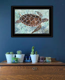 Sea Turtles Collage 1 Black Framed Print Wall Art - Homeroots - Flyclothing LLC