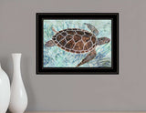Sea Turtles Collage 1 Black Framed Print Wall Art - Homeroots - Flyclothing LLC