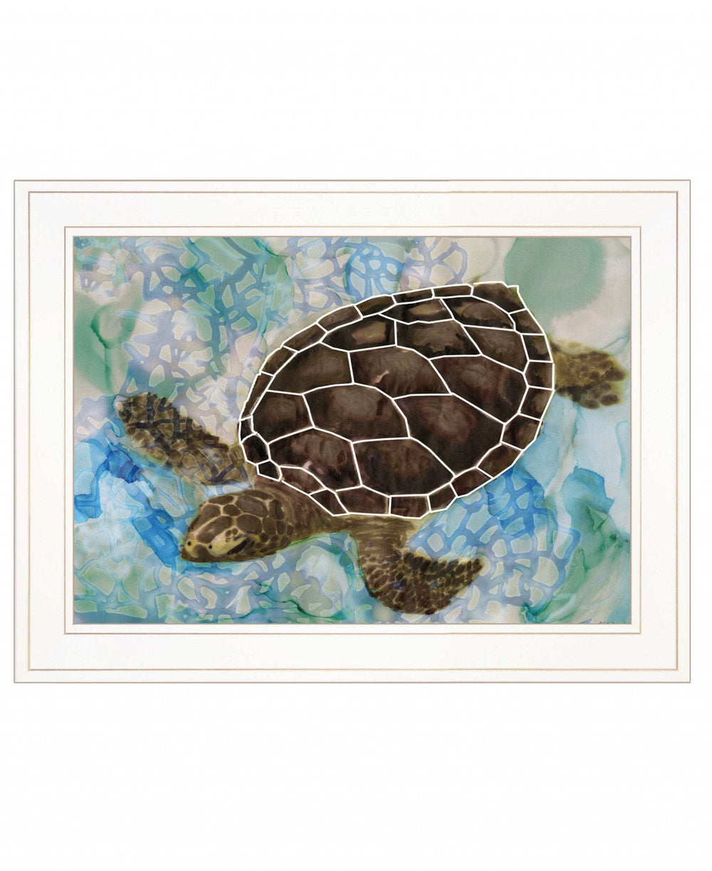 Sea Turtles Collage II 1 White Framed Print Wall Art - Homeroots - Flyclothing LLC